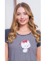 Dámska nočná košeľa s krátkym rukávom Mačiatko s mašličkou