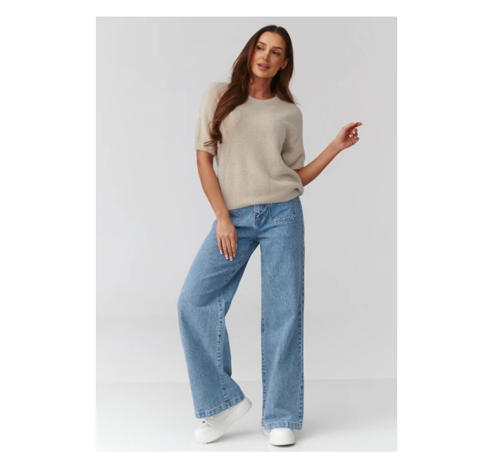 Sveter s krátkym rukávom model 224081 Makadamia