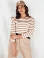 Dámská pruhovaná halenka béžová Dstreet model 21972876 - FashionStreet