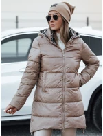 Dámská oboustranná prošívaná bunda dlouhá s kapucí camel Dstreet model 21980872 - FashionStreet Dámská oboustranná prošívaná bunda dlouhá s kapucí camel Dstreet model 21980872 - FashionStreet