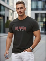 Pánské bavlněné tričko s nápisem, černé, FashionStreet NX5136R