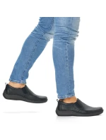 Čierna pánska kožená obuv Rieker 05264-00