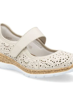 damskie na  beżowe model 22026014 - Rieker