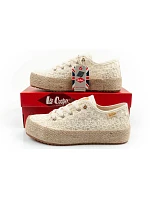 Lee Cooper Dámske šnurovacie športové topánky Beige Dámske tenisky na platforme