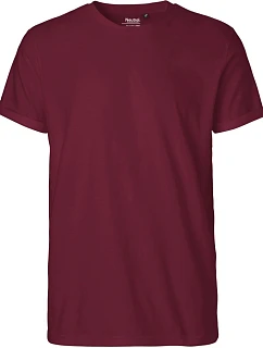 O Pánské bio tričko s ohrnutými rukávy bordeaux model 22504537 - Neutral