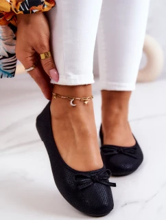 Baleriny Damskie Klasyczne Profilowana Wkładka Czarne Fimme