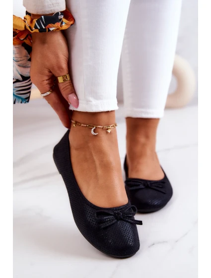 Baleriny Damskie Klasyczne Profilowana Wkładka Czarne Fimme Baleriny Damskie Klasyczne Profilowana Wkładka Czarne Fimme