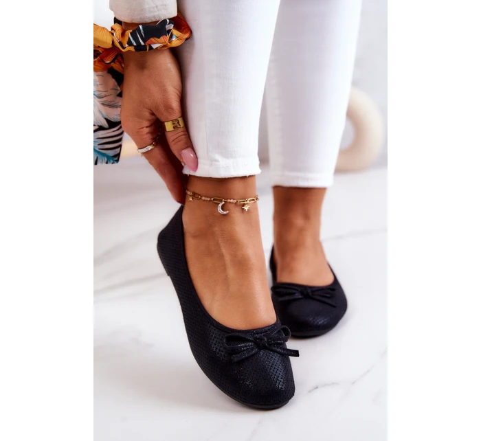 Baleriny Damskie Klasyczne Profilowana Wkładka Czarne Fimme Baleriny Damskie Klasyczne Profilowana Wkładka Czarne Fimme
