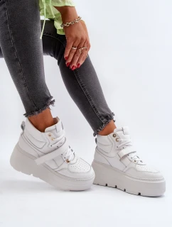 Bílé dámské kožené tenisky model 21652328 - Zazoo