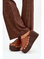 Dámské nazouváky na platformě s přezkami Camel Mareline Dámské nazouváky na platformě s přezkami Camel Mareline