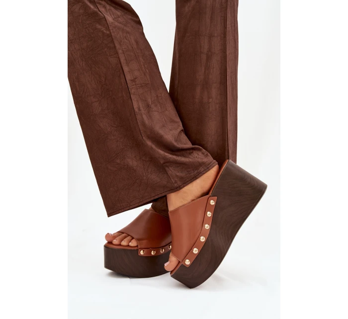 Dámské nazouváky na platformě s přezkami Camel Mareline Dámské nazouváky na platformě s přezkami Camel Mareline