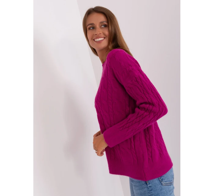 Sweter AT SW model 18895475 fioletowy - FPrice Sweter AT SW model 18895475 fioletowy - FPrice