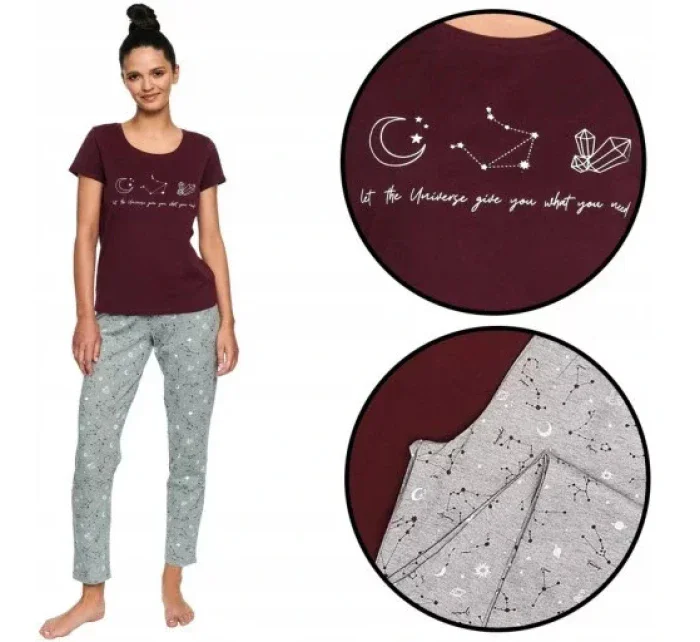 Dámske pyžamo Horoscope 40115-93X Bordeaux / Grey - Henderson Ladies