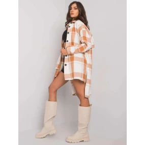 Dámska košeľa EM KS 180- 1.12X hnedá a biela - FPrice