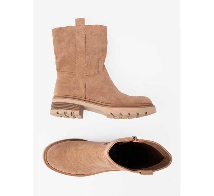 Stylové model 21290937 kotníčkové boty dámské na plochém podpatku