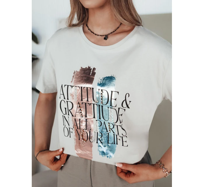 Dámské tričko světle šedé Dstreet model 21976510 - FashionStreet Dámské tričko světle šedé Dstreet model 21976510 - FashionStreet