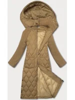 Béžová prešívaná dámska prechodná bunda s dĺžkou po kolená Way Mode (OMS-10WD-03) Béžová prešívaná dámska prechodná bunda s dĺžkou po kolená Way Mode (OMS-10WD-03)