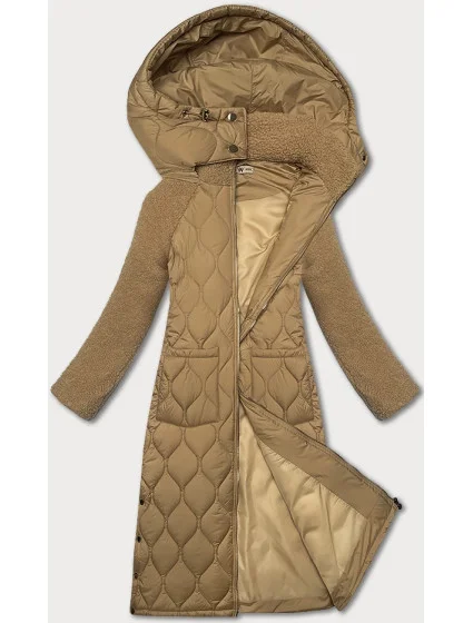 Béžová prešívaná dámska prechodná bunda s dĺžkou po kolená Way Mode (OMS-10WD-03) Béžová prešívaná dámska prechodná bunda s dĺžkou po kolená Way Mode (OMS-10WD-03)