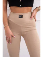 Žebrované legíny béžové Žebrované legíny béžové