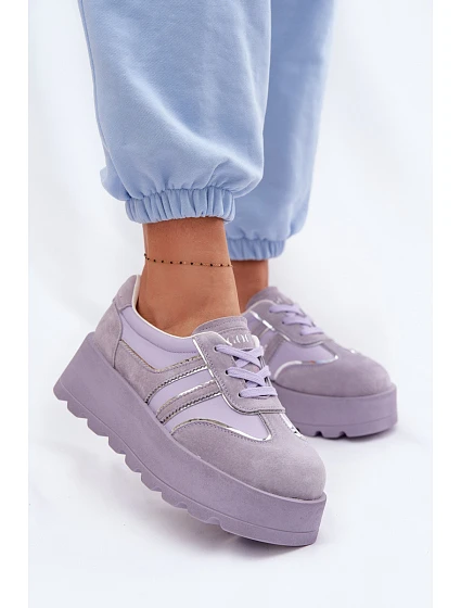 Semišové tenisky na platformě GOE TT2N4054 fialové