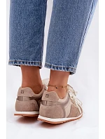 Kožené semišové dámské tenisky Big Star model 22100153 béžové - Big Star Shoes