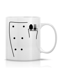 KUCHAŘ - klasický bílý keramický hrníček 300 ml