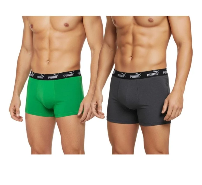 Pánske boxerky Puma 2-Pack zelená šedá pohodlná bavlna Pánske boxerky Puma 2-Pack zelená šedá pohodlná bavlna