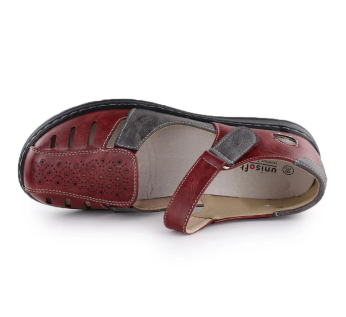 Dámske pohodlné ažurové topánky na suchý zips Unisoft 9955