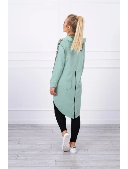 Mikina se zipem na zádech tmavě mátová Mikina se zipem na zádech tmavě mátová