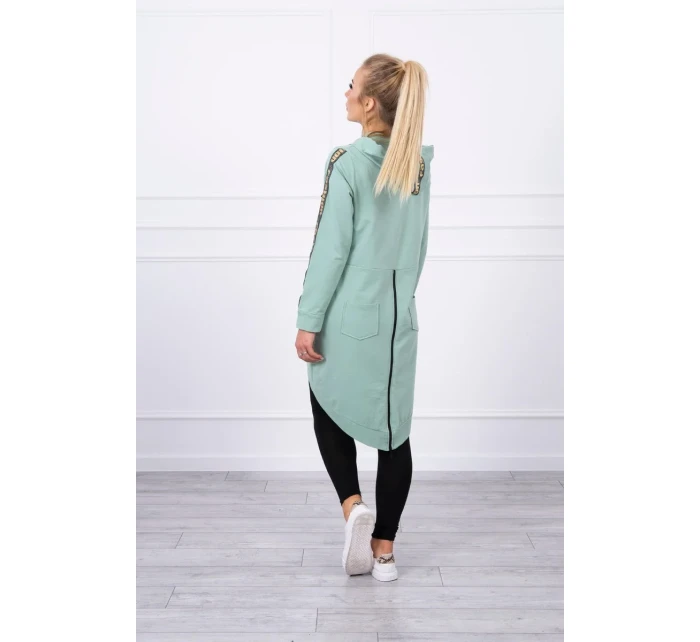 Mikina se zipem na zádech tmavě mátová Mikina se zipem na zádech tmavě mátová