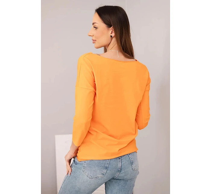 Dámska blúzka s lodičkovým výstrihom oranžová