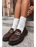 Mokasyny Damskie Z Eko Skóry Czekoladowe Cailen