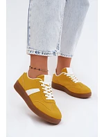 Dámské tenisky z imitace semiše žluté Calira