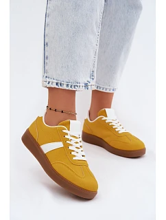 Dámské tenisky z imitace semiše žluté Calira