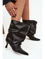 Dámske členkové čižmy na ihlovom podpätku Inarisse - čierne Dámske členkové čižmy na ihlovom podpätku Inarisse - čierne