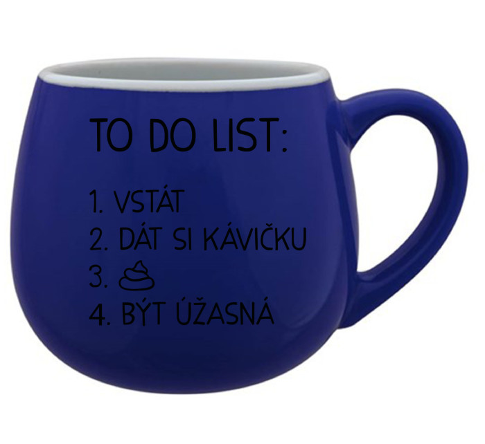 TO DO LIST: BE AMAZING - modrý keramický hrnček 300 ml