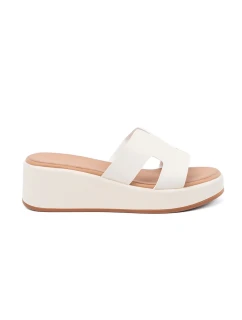 Praktické dámske papuče na platforme Jasnobeżowy