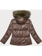 Hnědá dámská bunda se střihem model 21246838 - S'WEST
