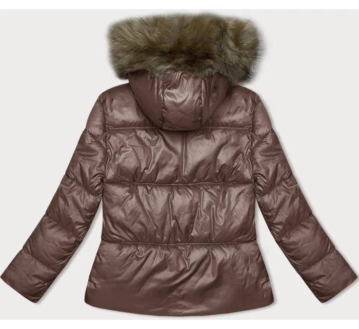 Hnědá dámská bunda se střihem model 21246838 - S'WEST