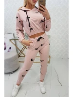 Sada s potlačou pištole tmavo púdrovo ružová