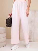 Široké nohavice svetlej púdrovo ružovej farby