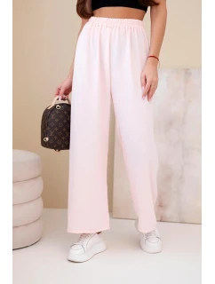 Široké nohavice svetlej púdrovo ružovej farby