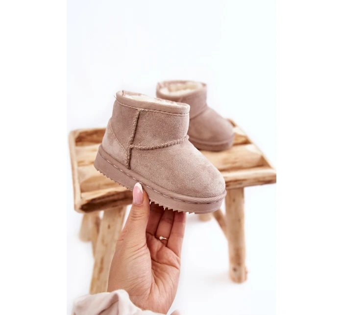 Dziecięce Ocieplane Botki Śniegowce Jasnobeżowe Gooby