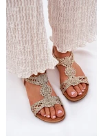 Plné Dámské Sandály S Vzorem  Zlaté model 21693554 - Artiker