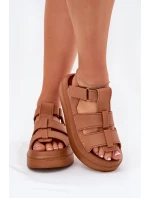 Sandały Damskie Na Platformie Camel Nitavelia Sandały Damskie Na Platformie Camel Nitavelia