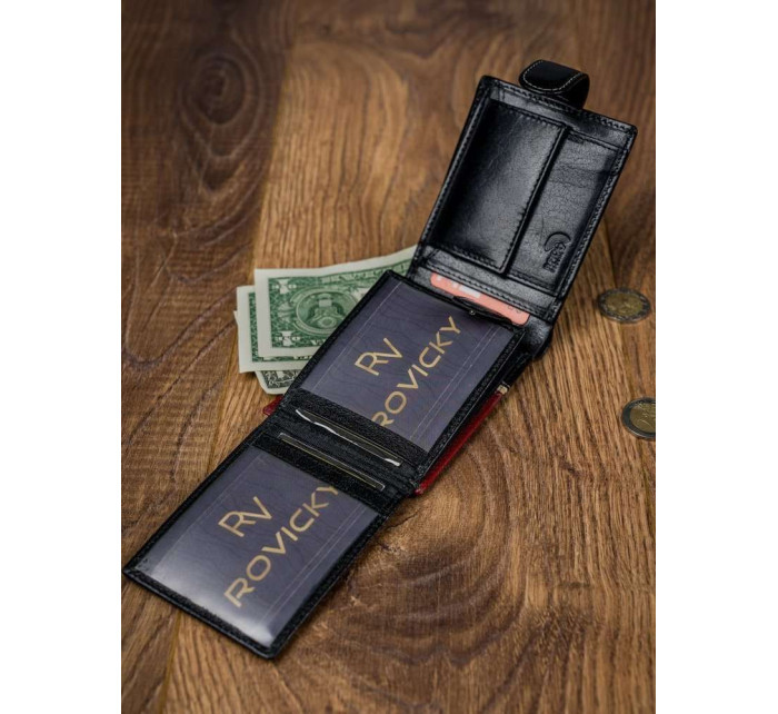 Pánske peňaženky 323L RBA D BLACK RED čierna