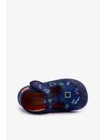 Detské elastické papuče na suchý zips - tmavomodré Ambette Detské elastické papuče na suchý zips - tmavomodré Ambette