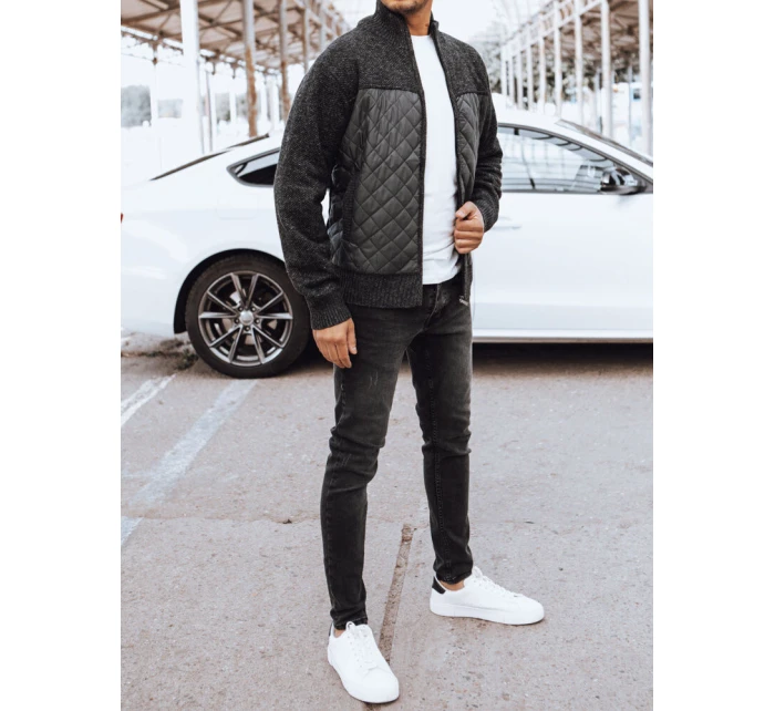 FashionStreet pánska prešívaná tmavosivá bunda TX4577