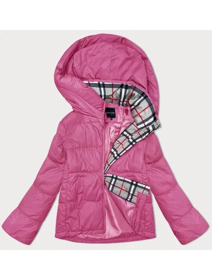 Miss TiTi voľná ružová dámska bunda s kapucňou (2360)