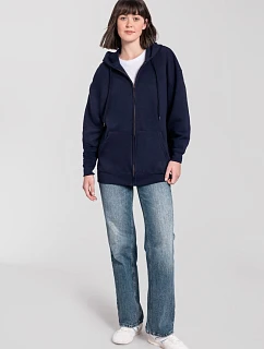 Fruit of the Loom Iconic Premium Hooded Sweat Jacket Mikina s kapucňou z hrubej bavlny 16.2286 tmavomodrá